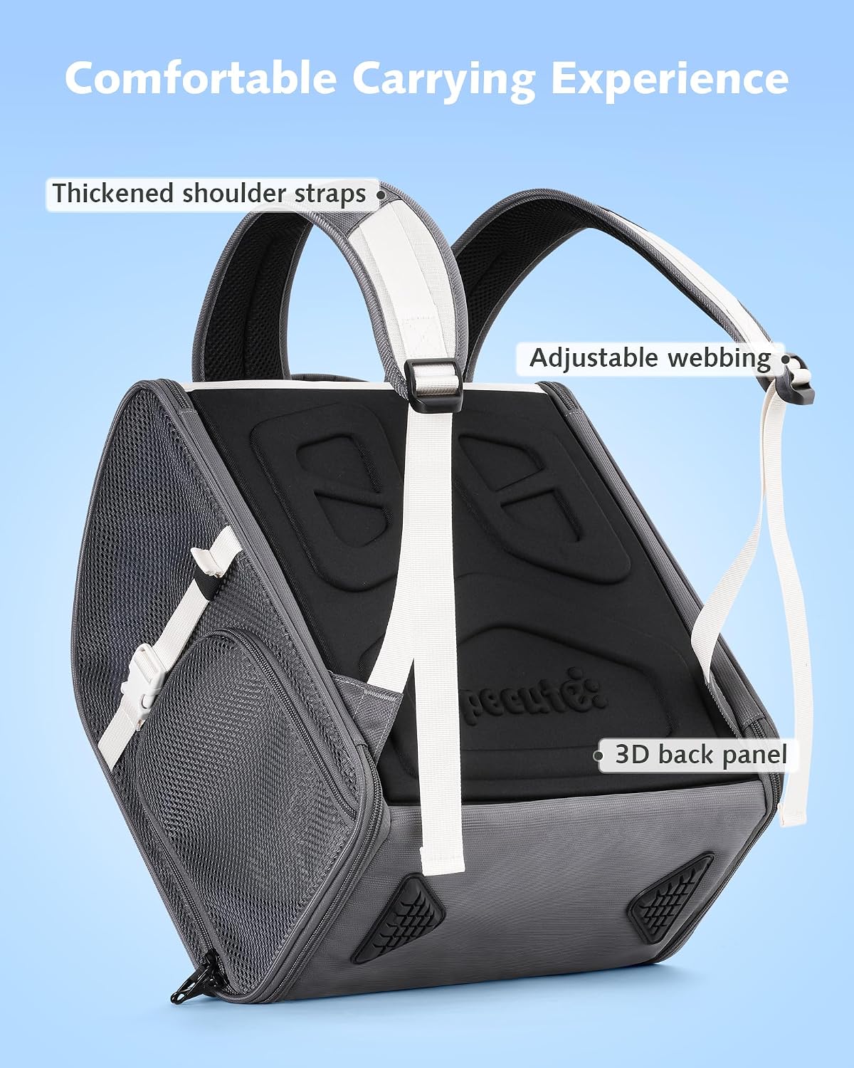 Pecute Small Animal Carrier Guinea Pig Backpack,with Bubble Window,Gray