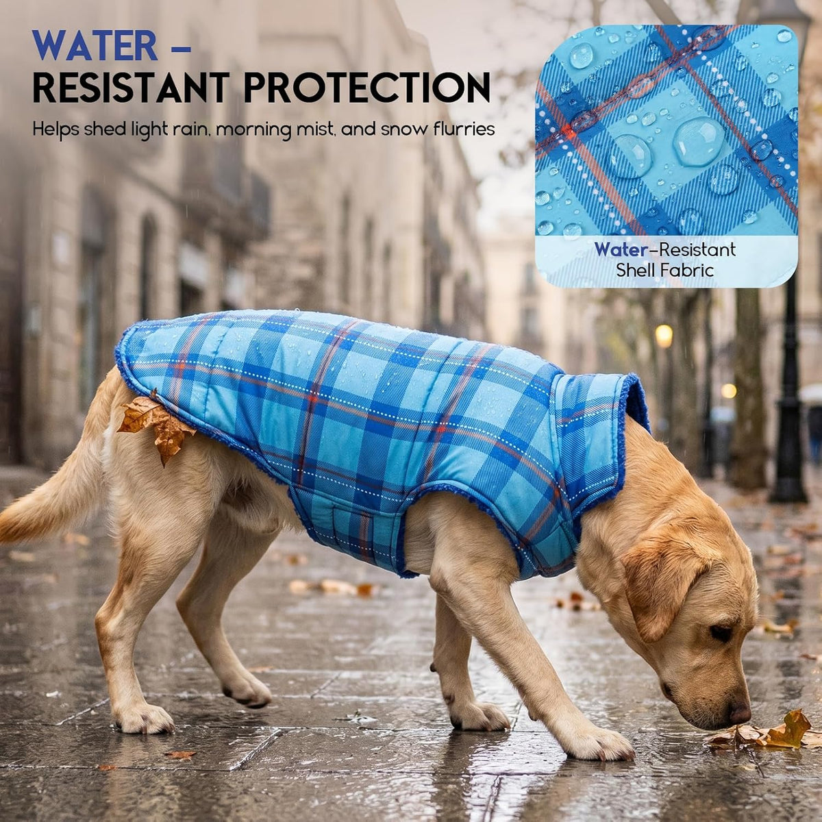 ASENKU Dog Winter Coat, Reversible Dog Jacket for Small Medium Large Dogs