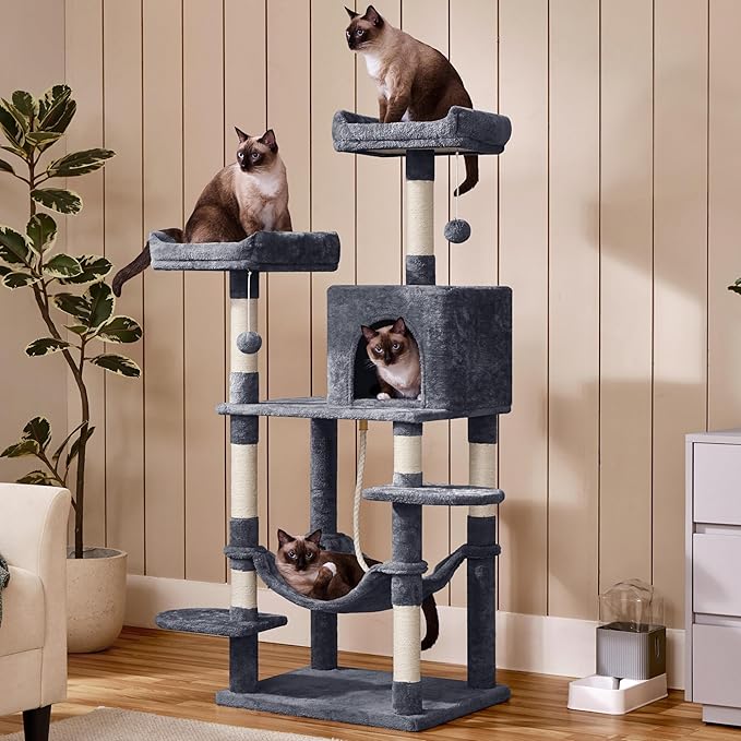 Yaheetech 59in Cat Tree Large Cat Tower - Image 2