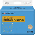 Honeycare Female Dog Diapers, Disposable Diapers for Female Dog with Stretchy Waist, Dog Pull-Ups for Easy wear, Dogs in Heat Period Super Absorbent Leak-Proof Doggie Diapers, Size Medium, 30 Count
