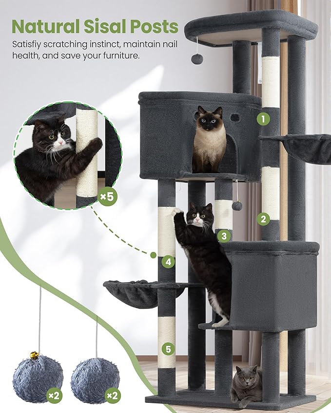 Extra Large Cat Tree, 84 Inch XXL Giant Cat Tower - Image 5