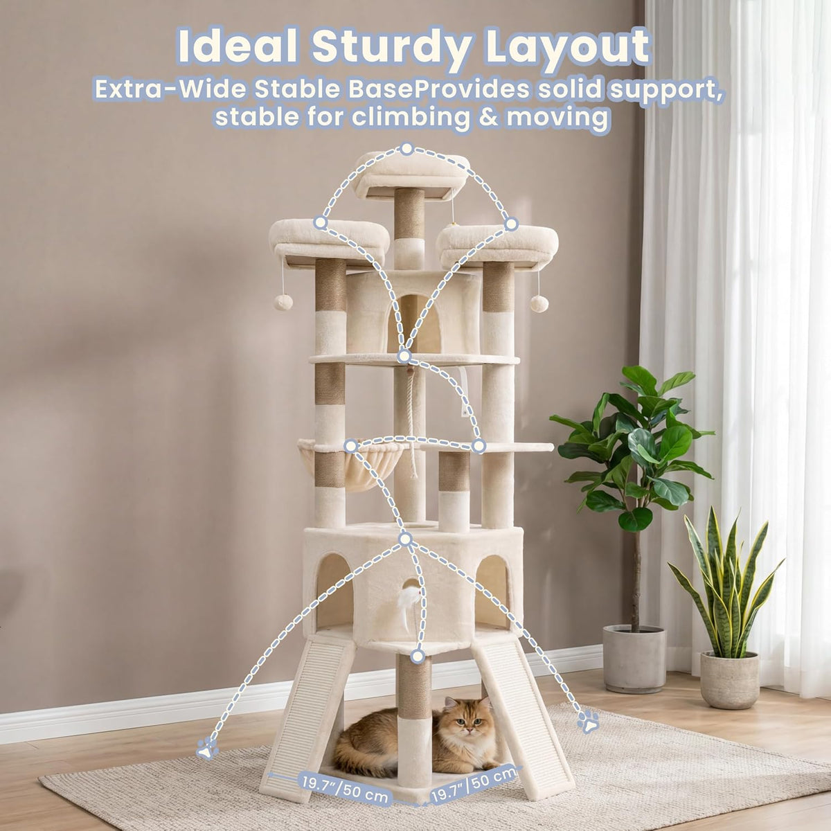 Cat Tree, 81.1" Tall Heavy Duty Cat Tower for Large Cats VCT032MJ