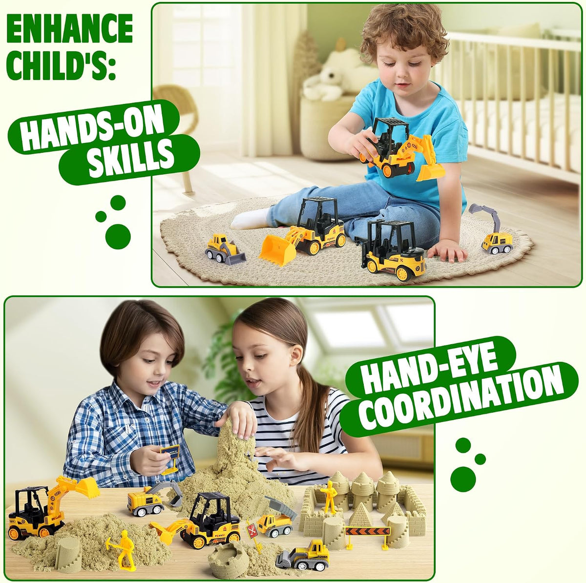 Billeeit Sand Construction Kit w/Sand Box and 2.2lbs Sensory Bin Play Sand