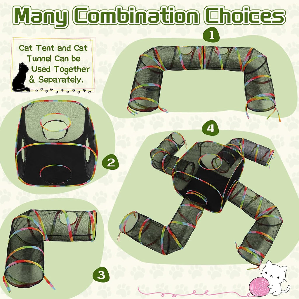 CypherX Cat Tunnel for Indoor Cats, Large Collapsible Cat Tube Toys