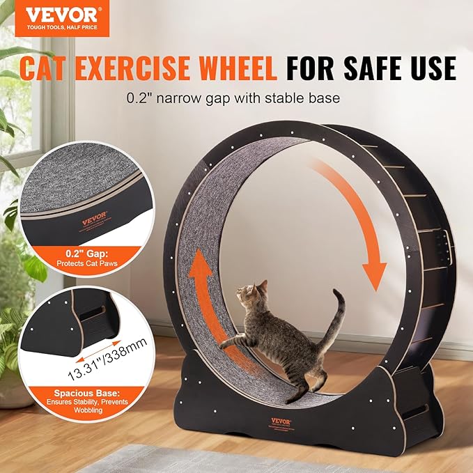 VEVOR Cat Exercise Wheel, 43.3" Large Cat Treadmill - Image 2