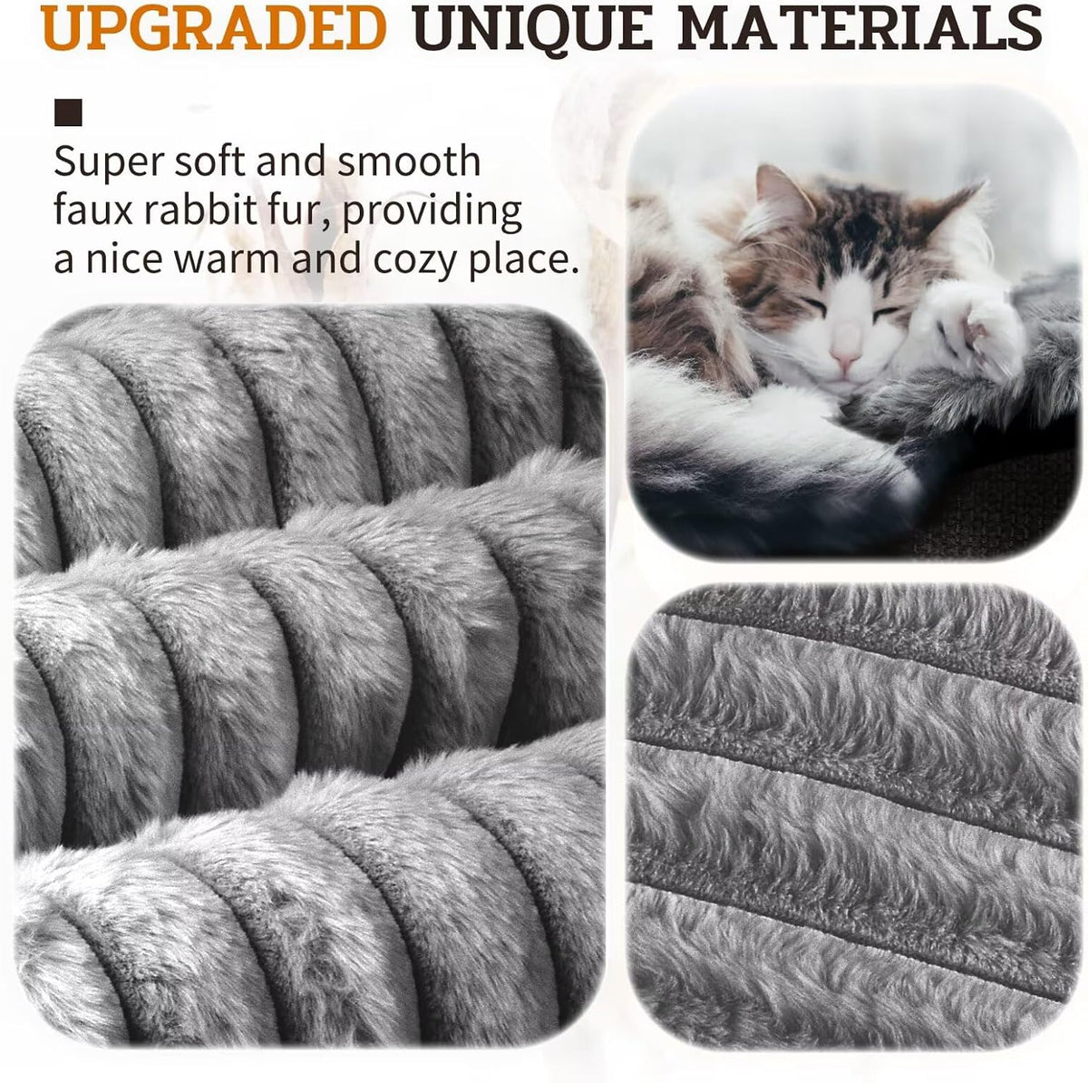 NWK 2pcs Soft Plush Fluffy Self Warming Thermal Cat Bed Mat 16’’ X 20’’