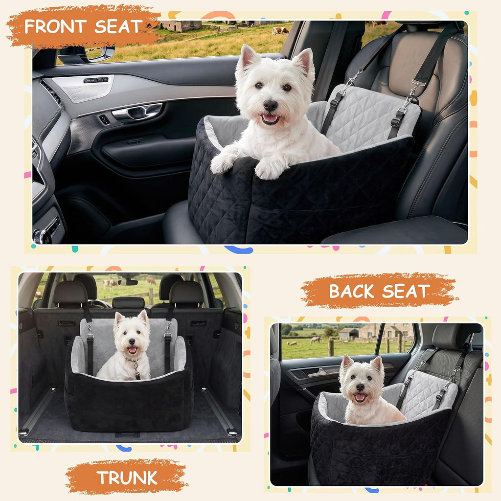 XWZO Dog Car Seats for Small Medium Dogs Under 35lbs Pet Booster Seat