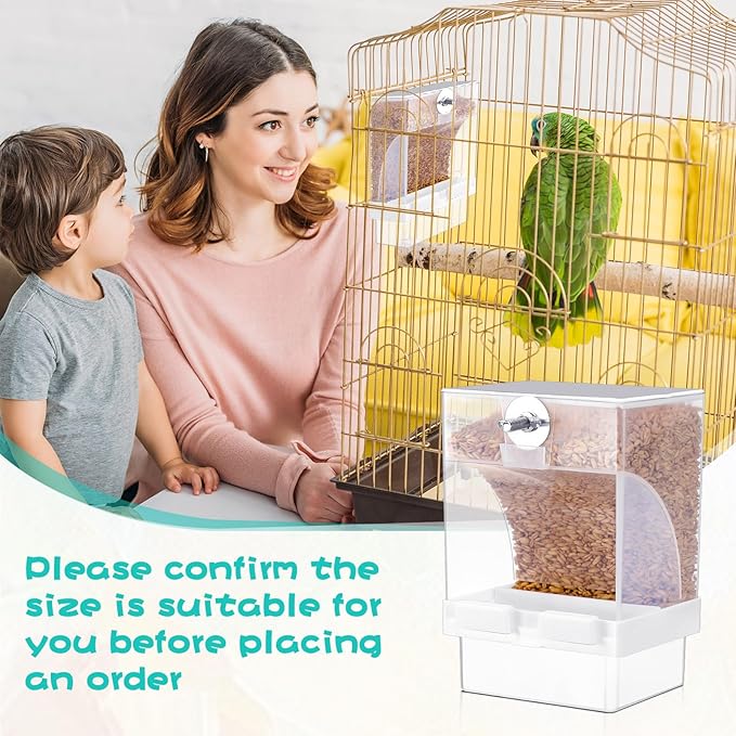 8 Pcs No Mess Bird Feeder Parrot Automatic Feeder Bird Seed Container Water - Image 4