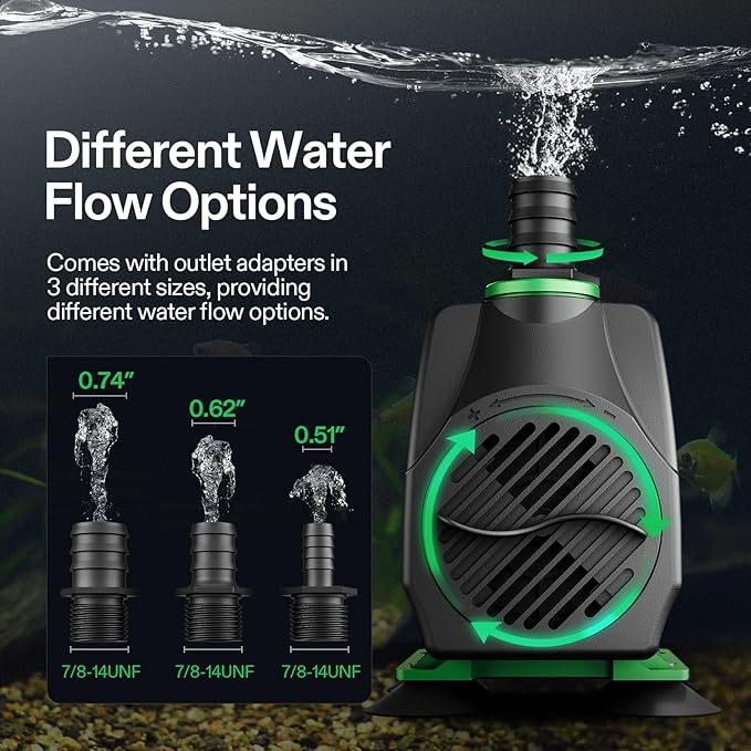 VIVOSUN 800GPH Submersible Pump, Ultra Quiet Water Fountain Pump - Image 3