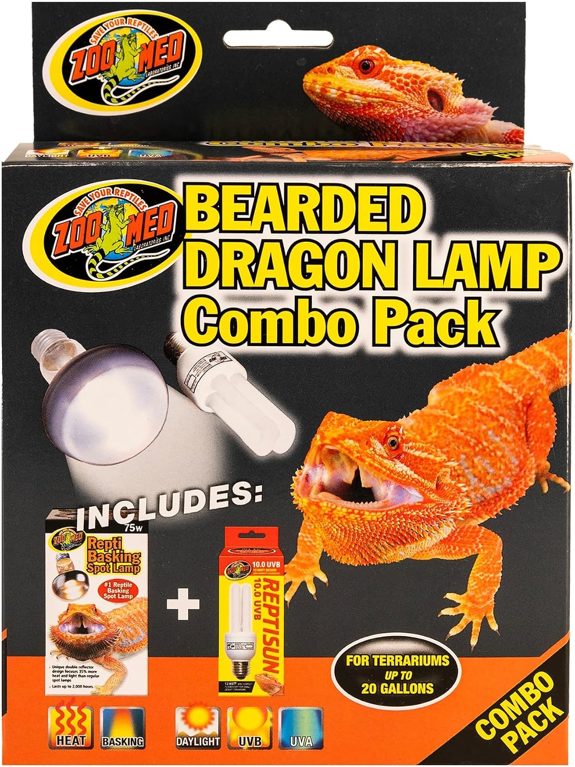 Zoo Med Bearded Dragon Lamp Combo Pack Pack of 2 Bulbs