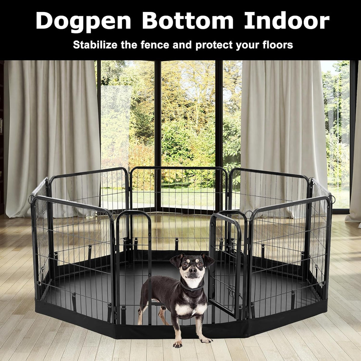 PJYuCien Octagon Playpen Bottom Pad for 24'' Width 8 Panel Pen, Black
