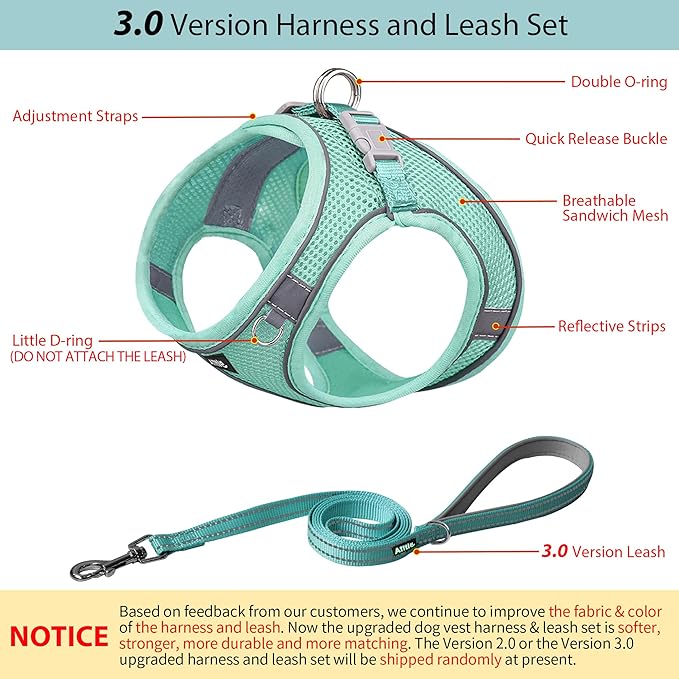 AIITLE No Pull Dog Harness and Leash Set, Step in Adjustable Dog Harness - Image 2