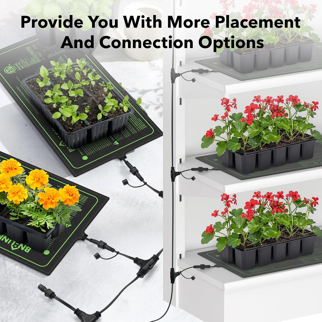 BN-LINK 10" x 20.75" Seedling Heat Mats for Seed Starting Plant Germination