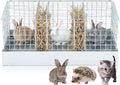 DoubleFill 3 Hole Foldable Rabbit Transport Cage with Hay Feeder & Handles