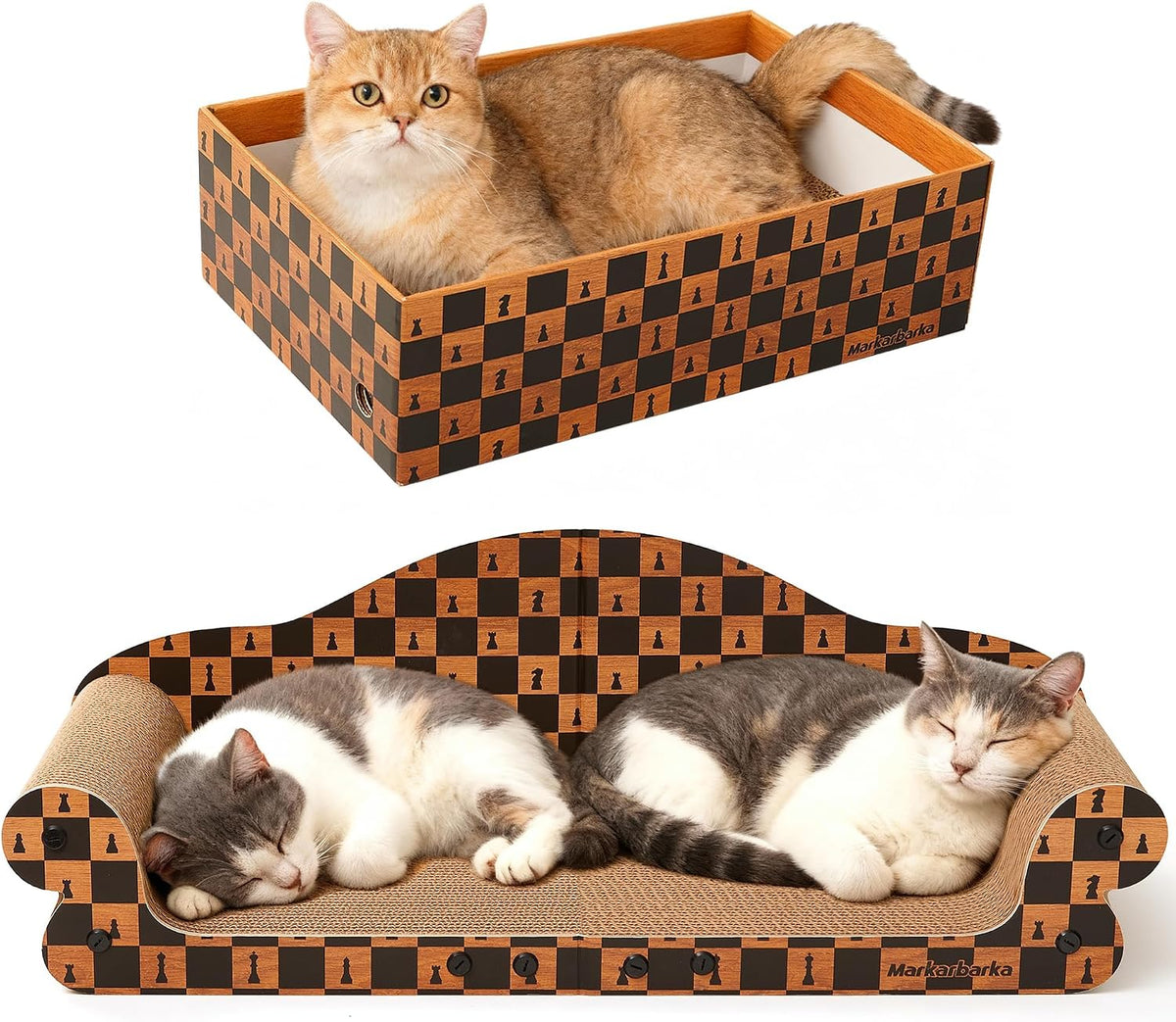 27" Cat Scratcher Bed & Sofa, Large Cardboard Cat Scratch Couch