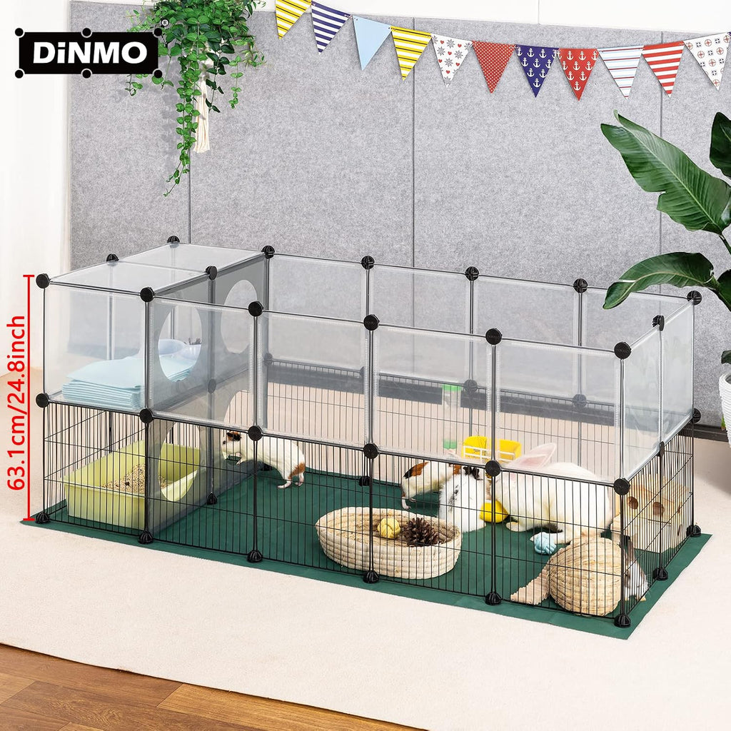 DINMO 36 Panels Bunny Playpen, Oxford Mat & Game Holes, Expandable Fence