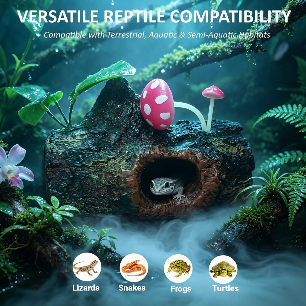 Bearded Dragon Tank Accessories, Natural Forest Tree Stump Reptile Hide