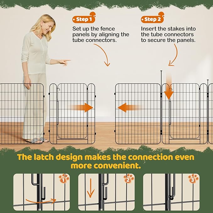 Yaheetech Expandable Dog Playpen, 8 Panel 32 inch Puppy Playpen - Image 5