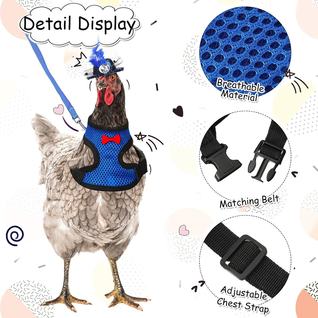 Zhanmai 9 Pcs Chicken Harness and Leash for Hens, Chicken Accessories, L