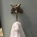 STYLENT Decor Solid Brass Bird Antique Towel Hook Bathroom Accessories Retro by Stylentdecor