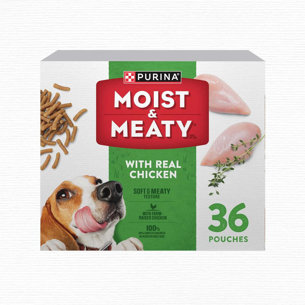 Purina Moist & Meaty with Real Chicken Soft Dog Food, 36 ct. Box