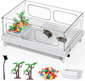 Small Turtle Tank for Baby Turtles with Basking Platform and Bottom Drain