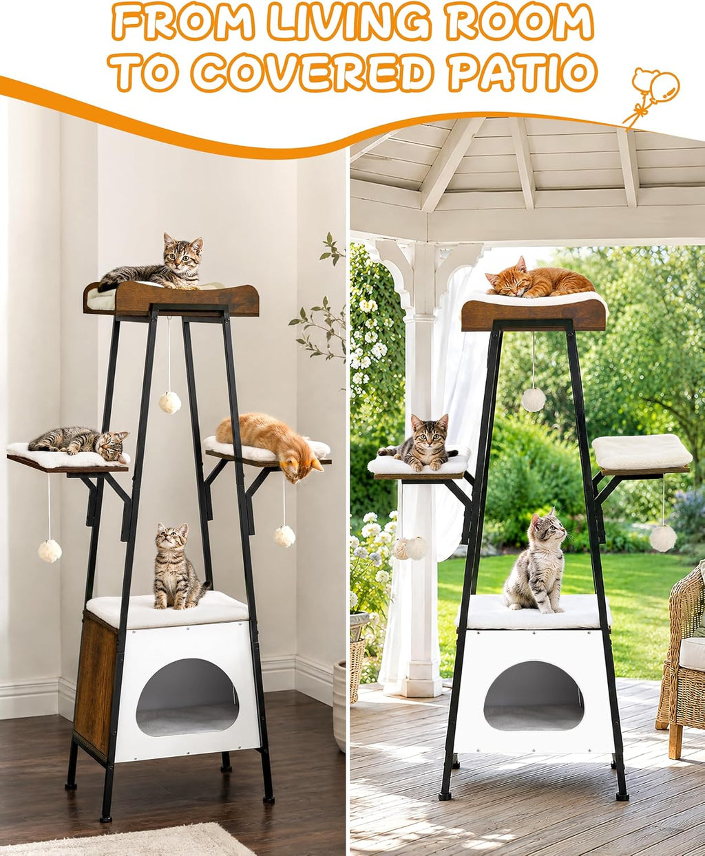 46 in Modern Cat Tree Tower for Kittens and Small Cats