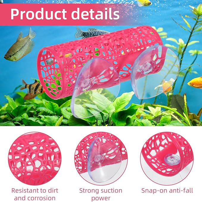 Rose Red Betta Fish Toys Hammock and Betta Tunnel, Safe Aquarium Decor - Image 3