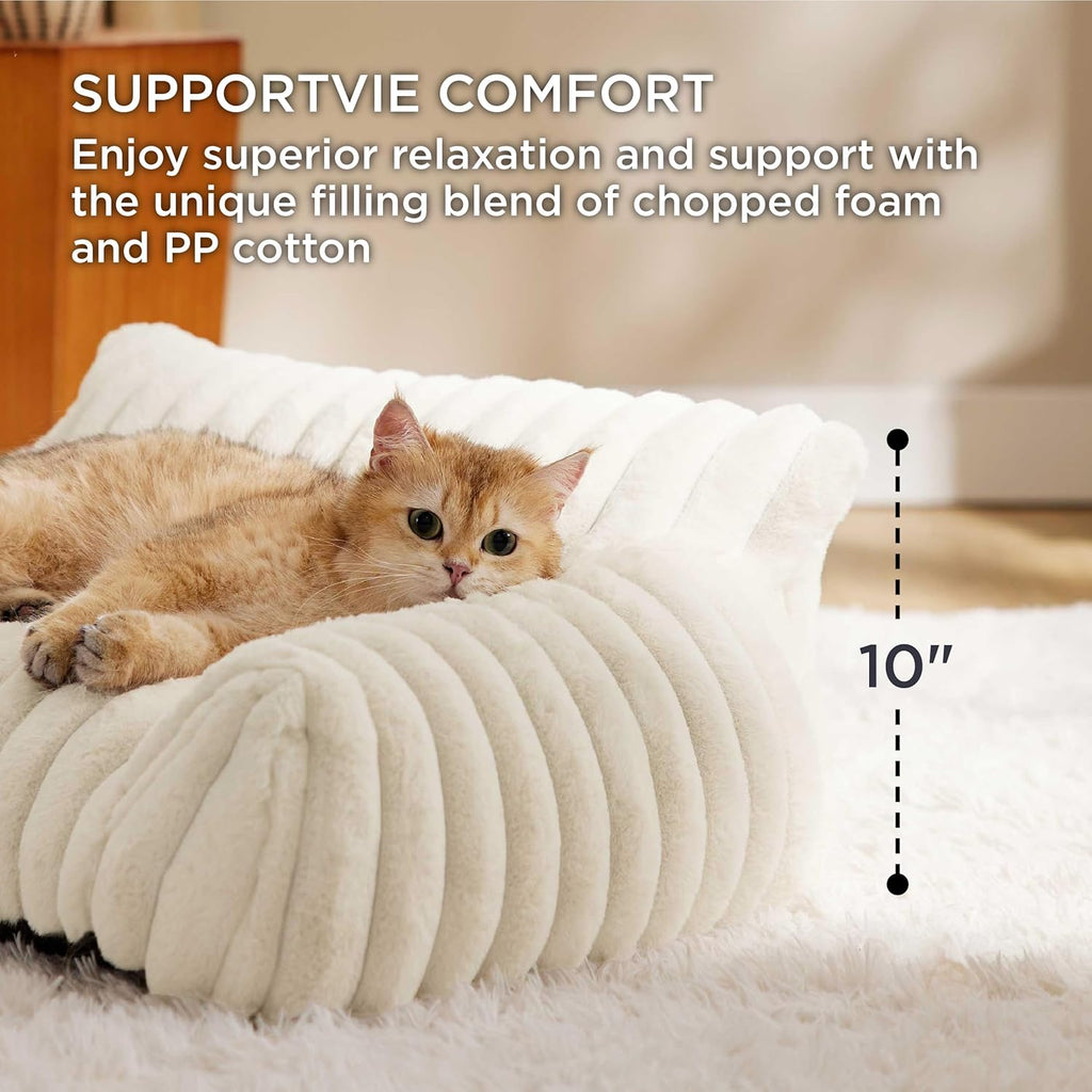 Bedsure ComfyFleece® Shown on TV Fluffy Cute Dog Couch for Pets,30in Cream