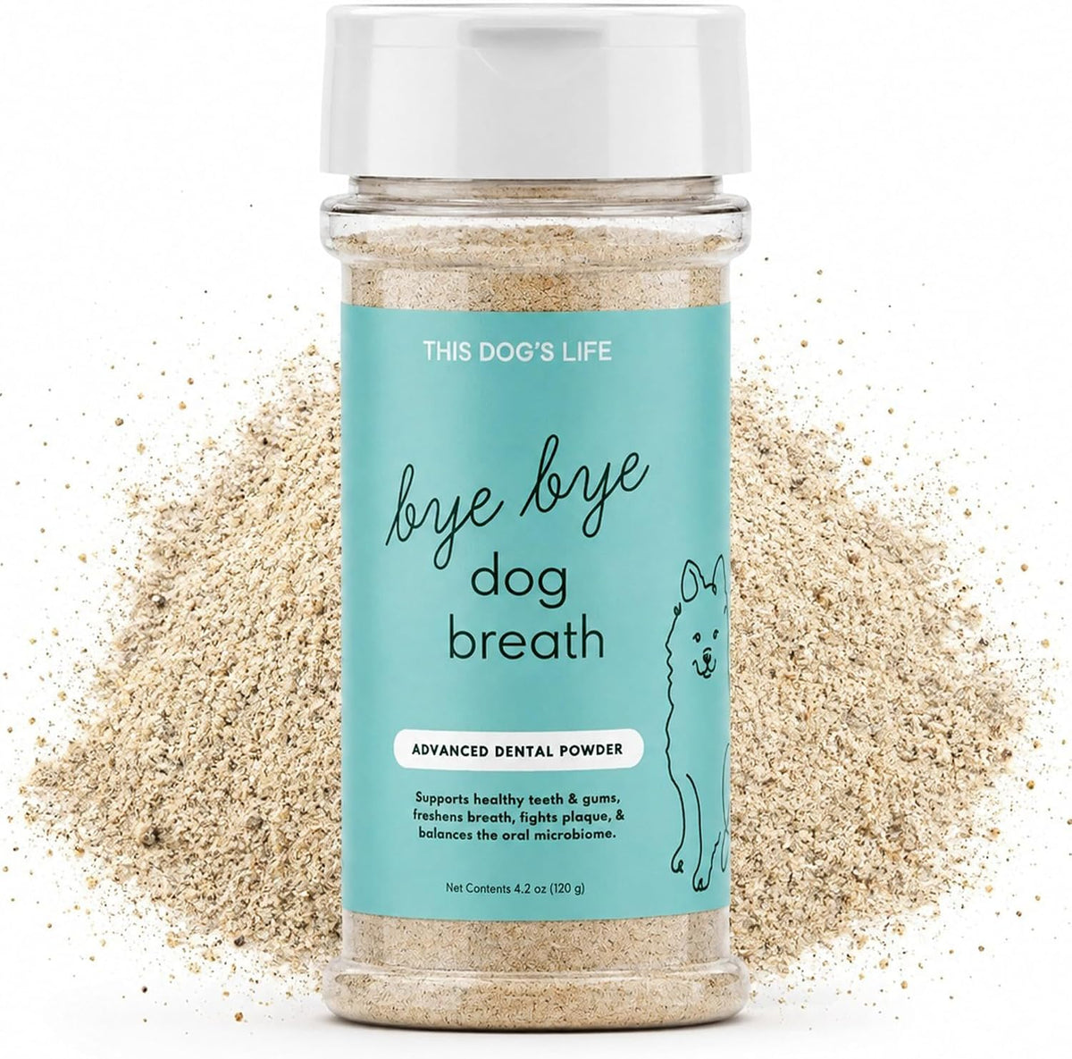 Dog Dental Powder - Cleans Teeth, Freshens Breath, Fights Plaque and Tartar