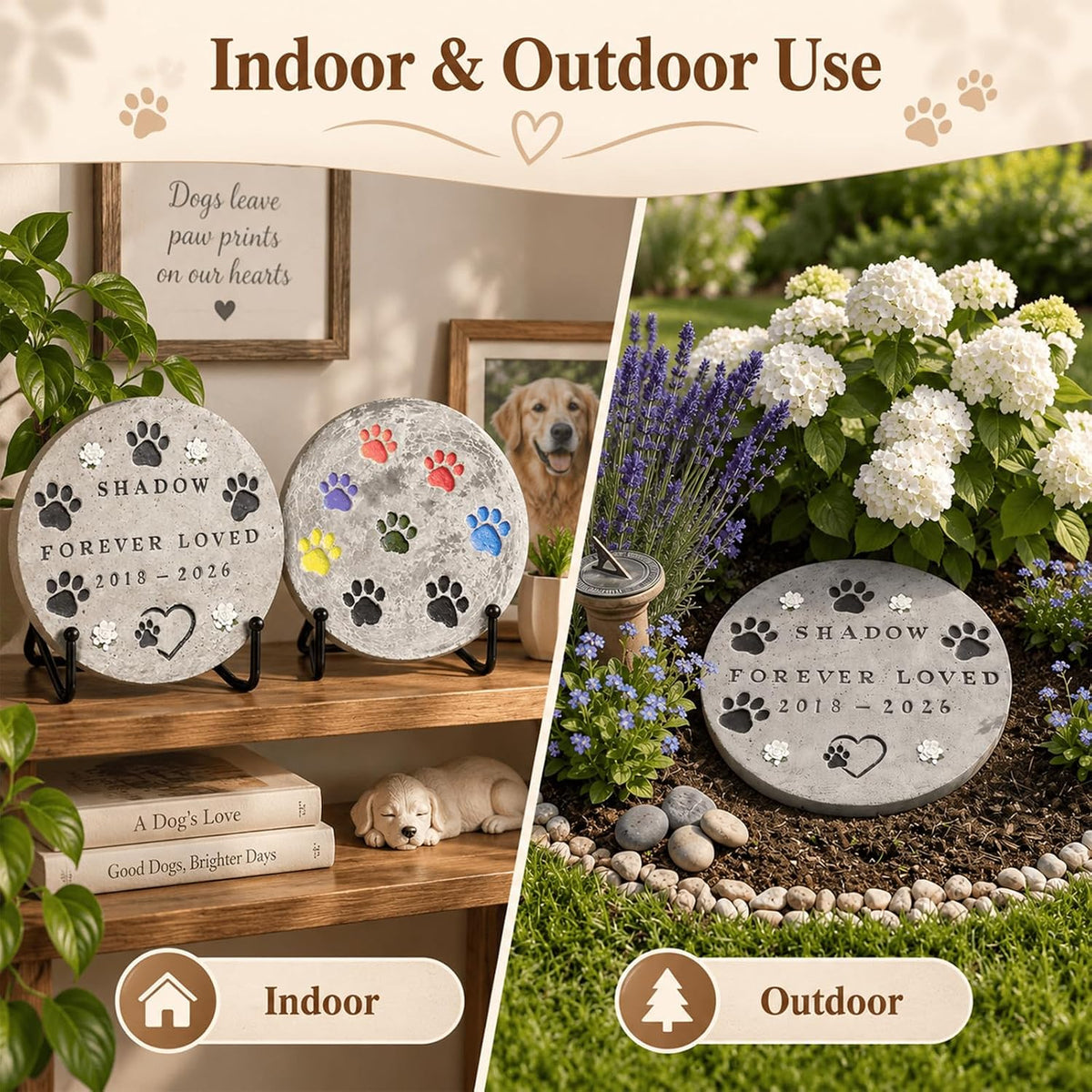 DIY Pet Memorial Stone Mold Dog Memorial Gift for Loss of Dog Sympathy Gift