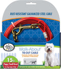 Four Paws Puppy Dog Tie Out Cable Red Puppy (15 Feet)
