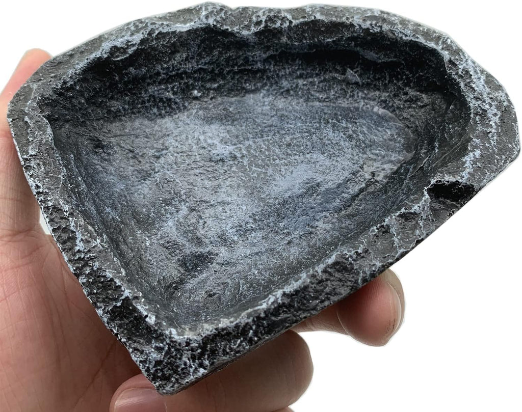 Reptile Water Dish Food Bowl, 2 Pack Reptile Feeding Dish Corner Bowl Terrarium Bowls for Bearded Dragon Lizard Frog Gecko Tortoise Hermit Crab