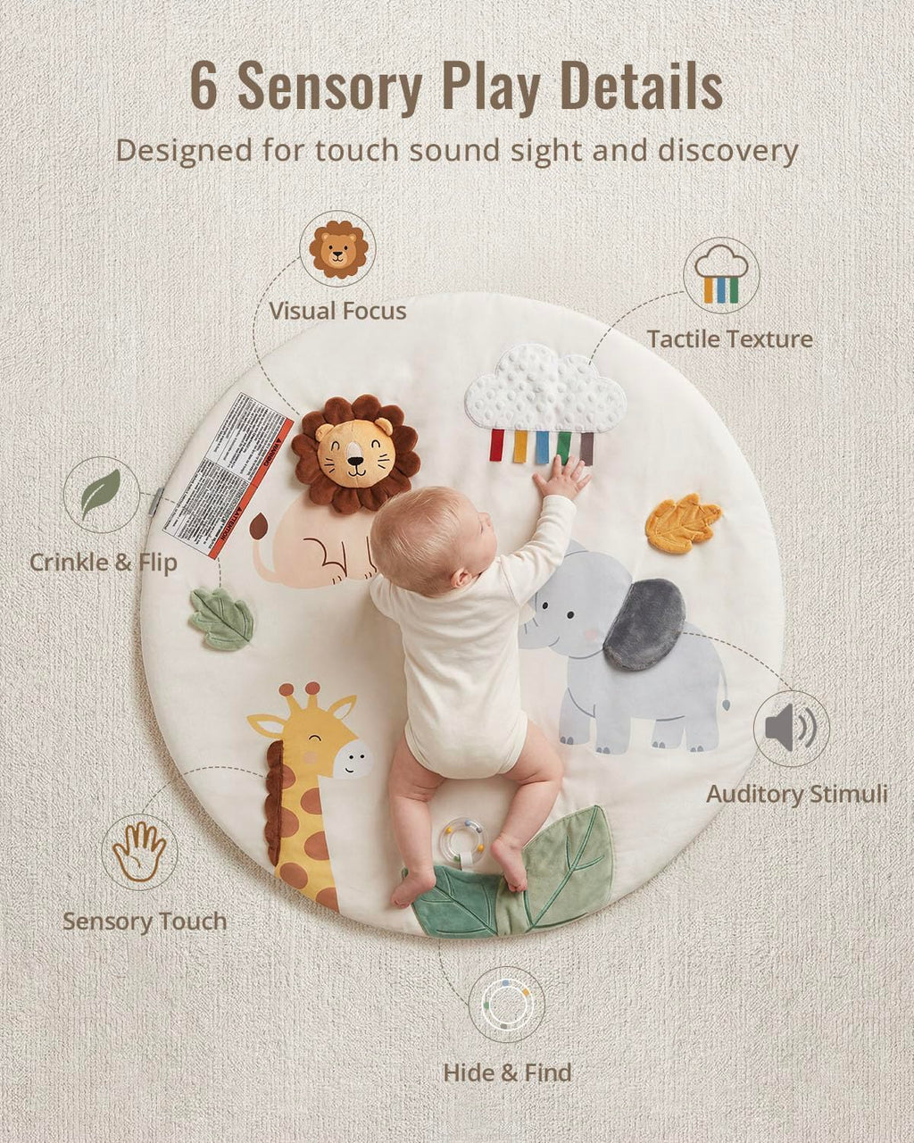 Blissful Diary Baby Play Gym, Baby Activity Mat Playmat, Tummy Time Mat