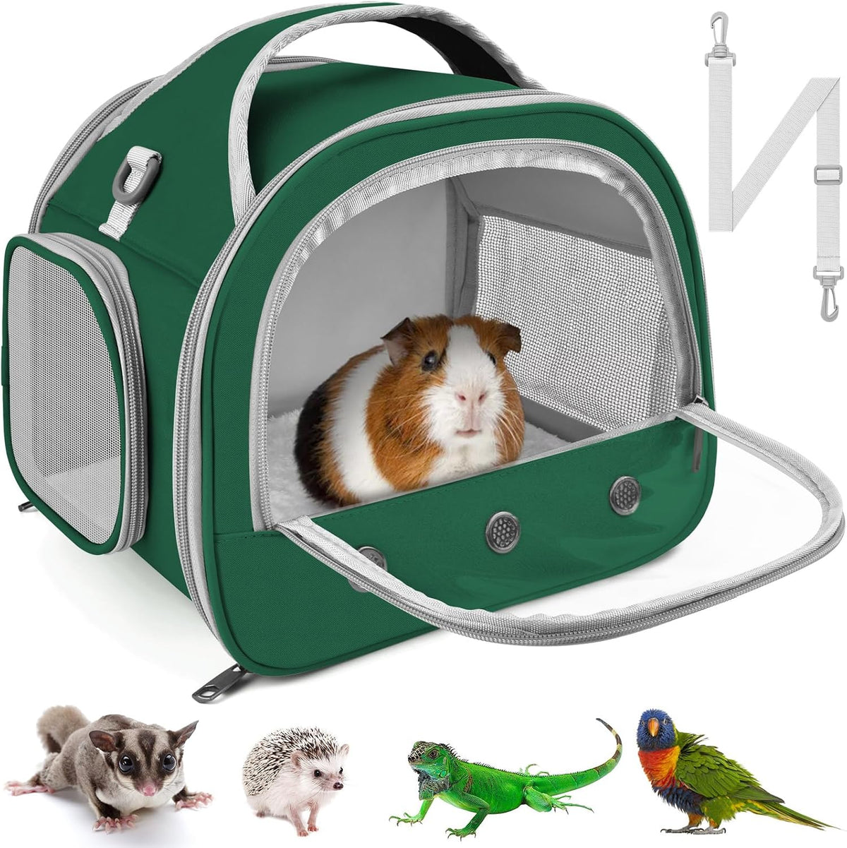 Bissap Guinea Pig Carrier Bag, Portable Small Animal Carrier Pouch for Hamster Chinchilla Rabbit Gerbil Hedgehog Sugar Glider Outgoing Travel Carrying Case -Orange
