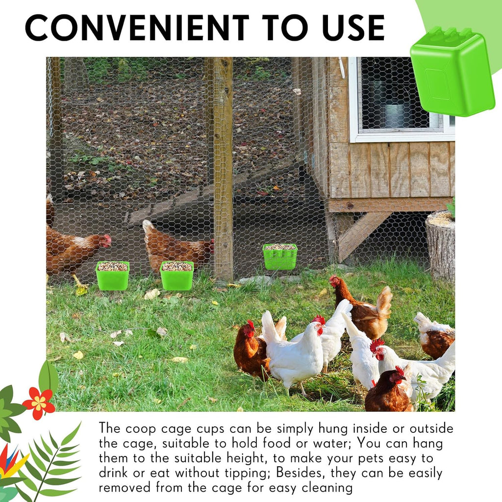 Maxdot 20 Pcs Chicken Water Feeder Cup 16 oz Large Watering Cup, Green