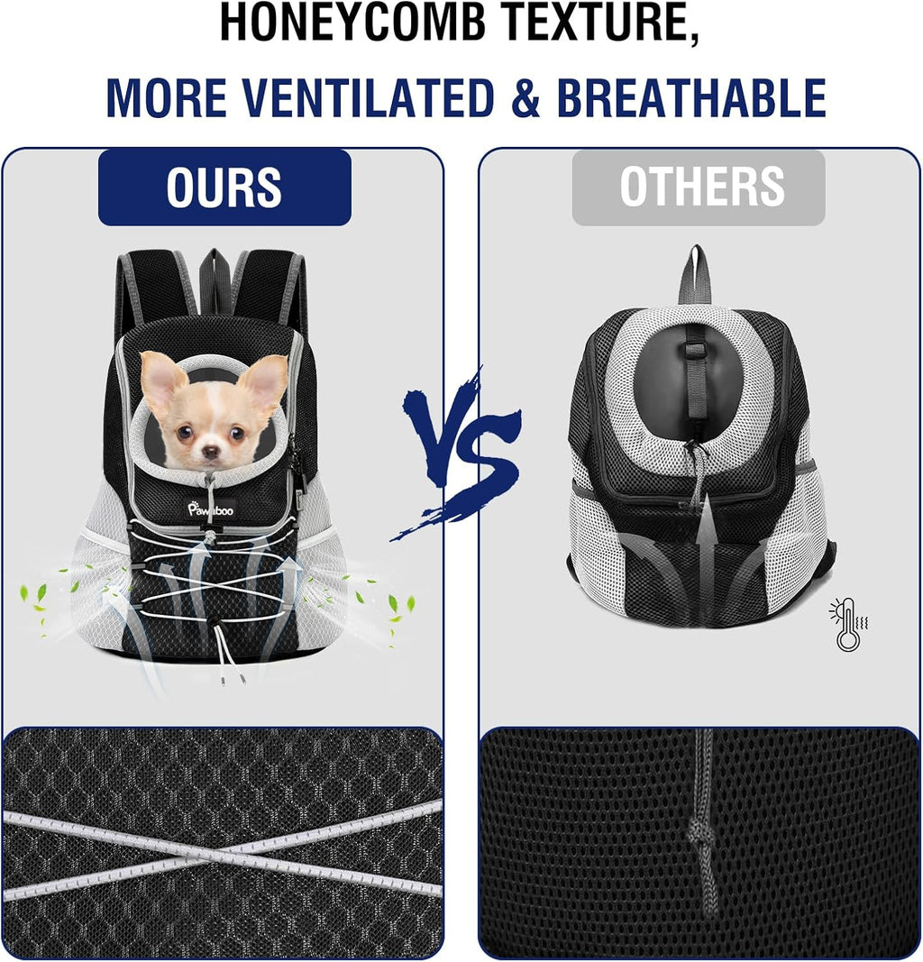 Pawaboo Pet Dog Front Carrier Backpack,Ventilated Mesh Puppy Back Pack