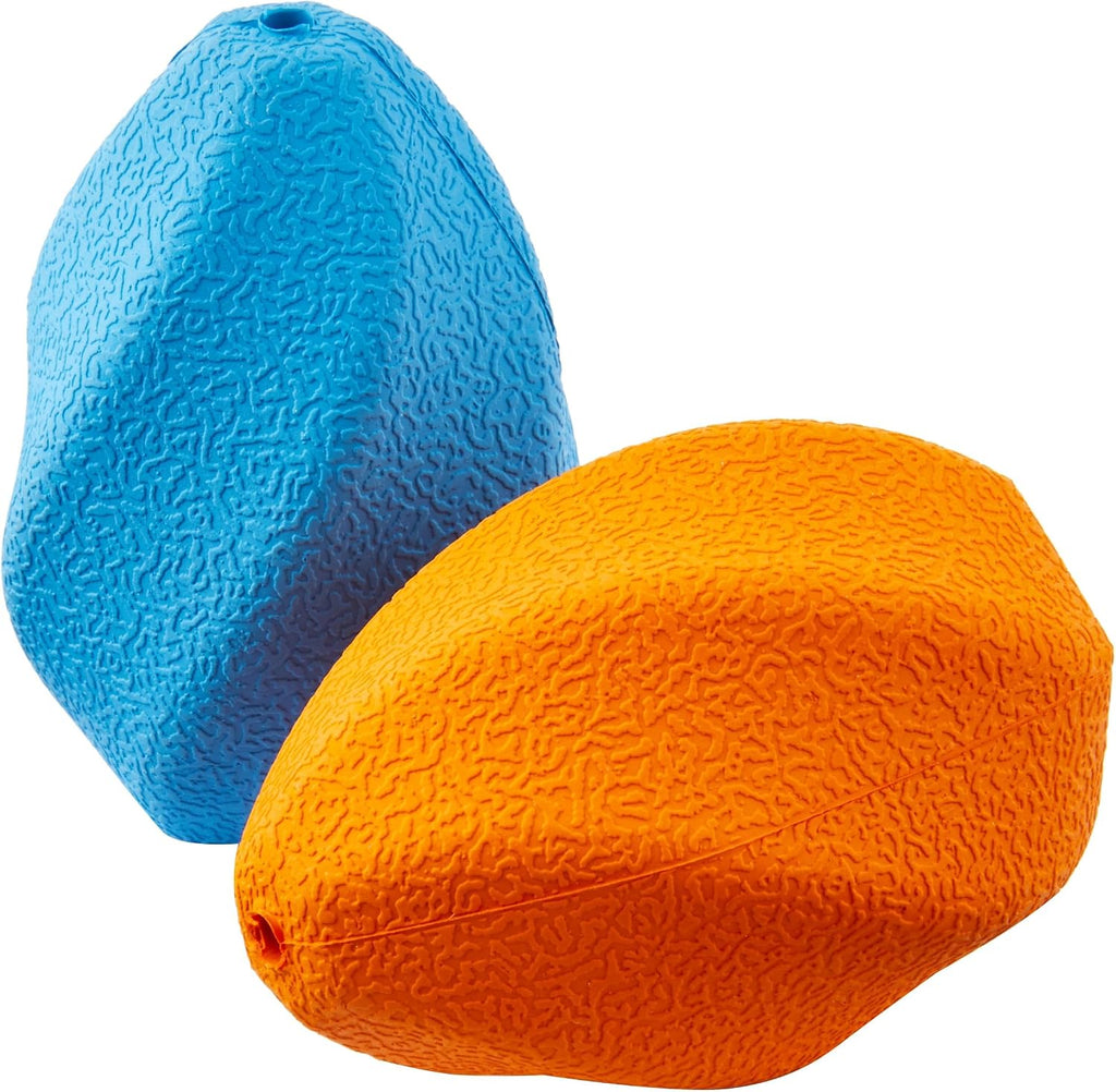 Amazon Basics Interactive Durable Natural Rubber Dog Treat Dispensing Enrichment Chew Toy for Dogs, Tough Chew Toy for Heavy Chompers, Large, Multi Color, 2-Pack
