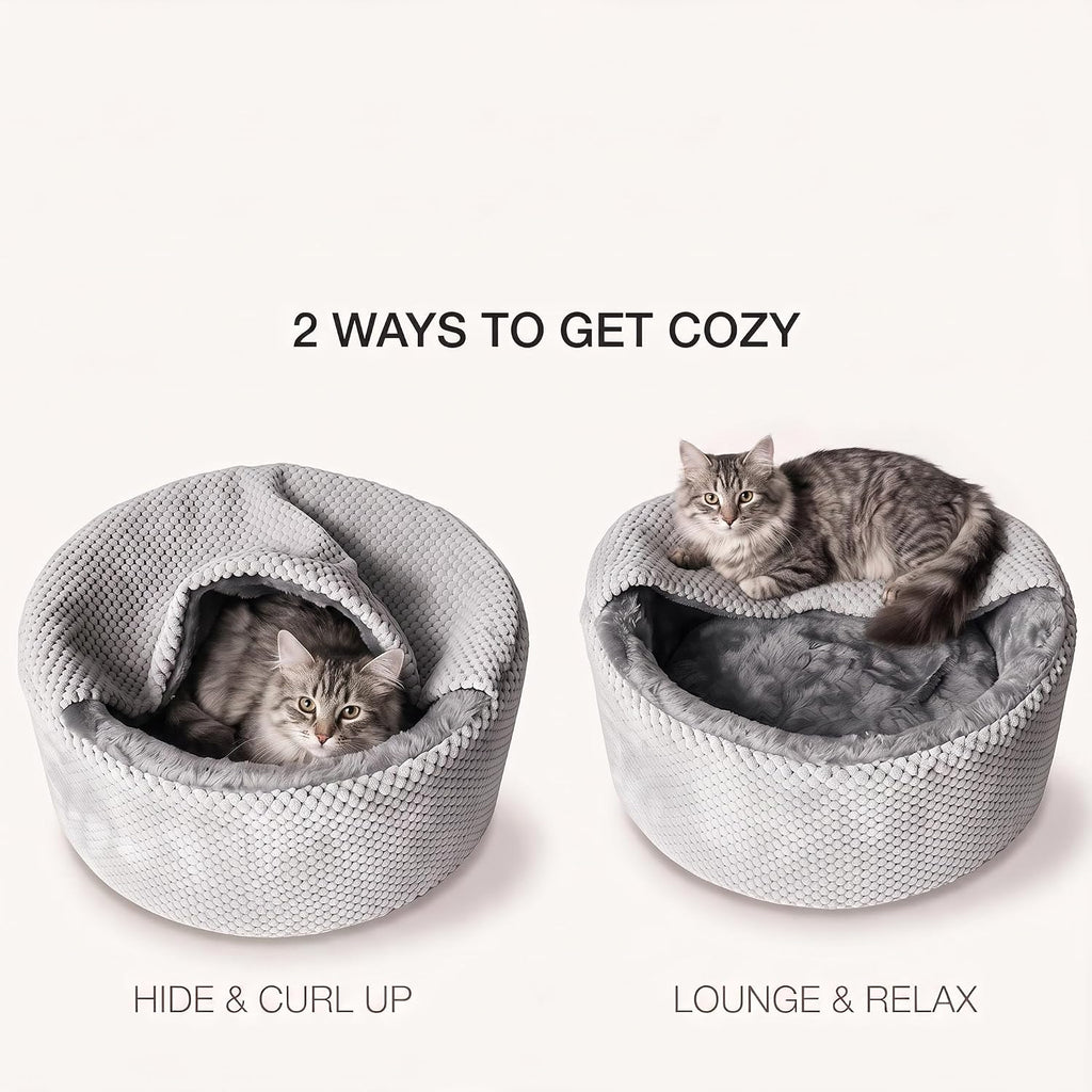 Covered Cat Bed for Kittens & Small Cats,