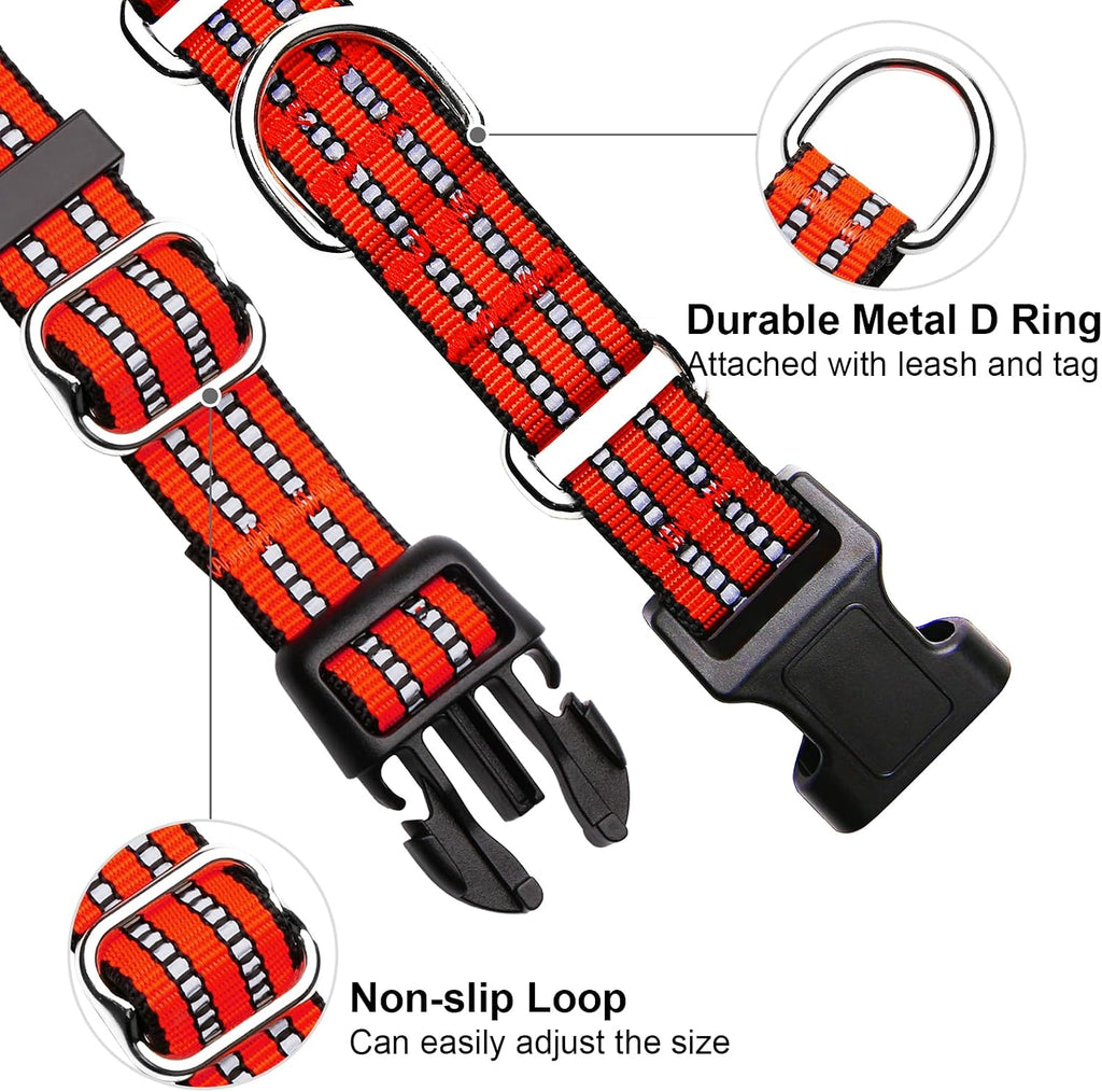Martingale Collar for Dogs,No Pull No Choking(Bright Orange,L)