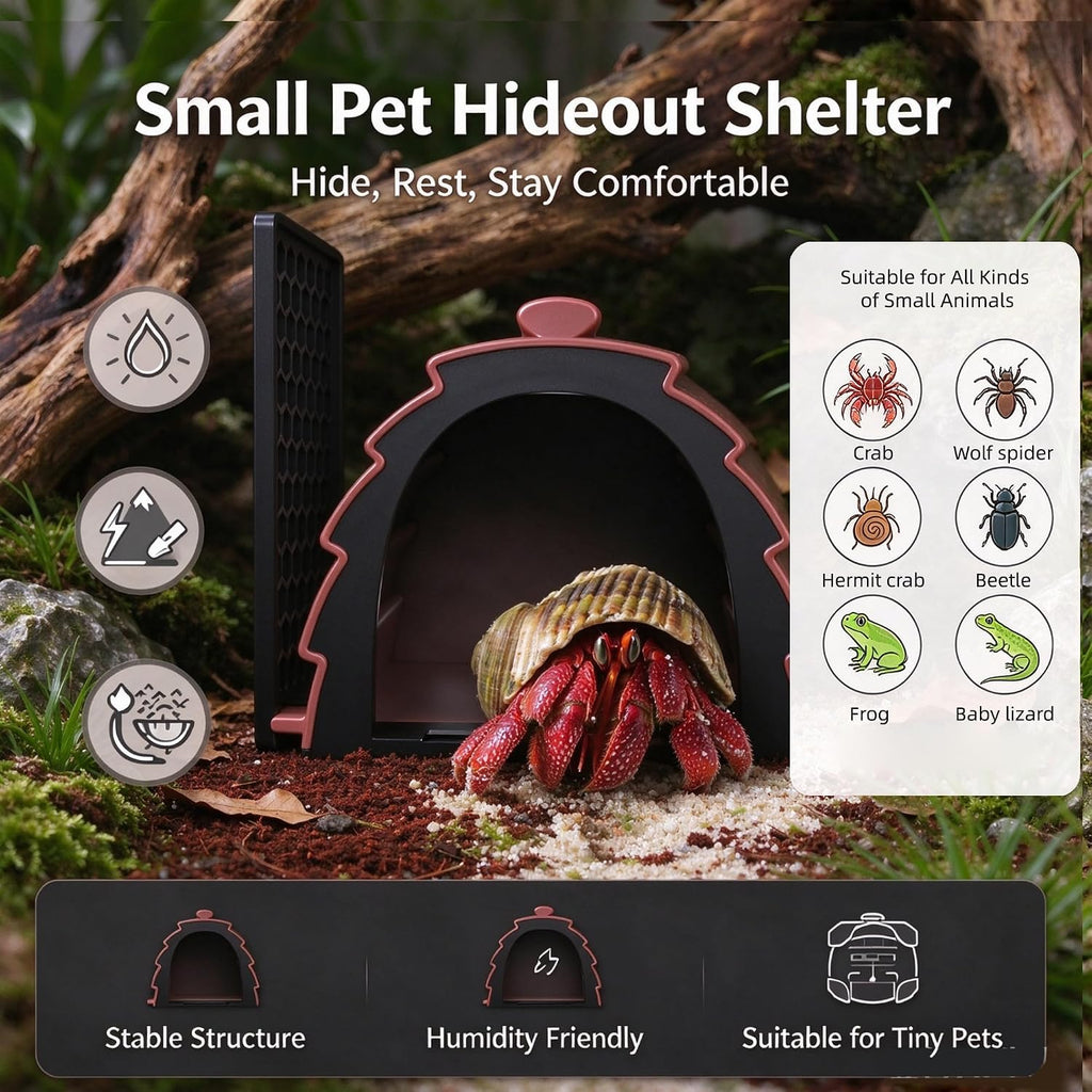 Moisture Resistant Hermit Crab Accessories, Foraging Cave with Ladder