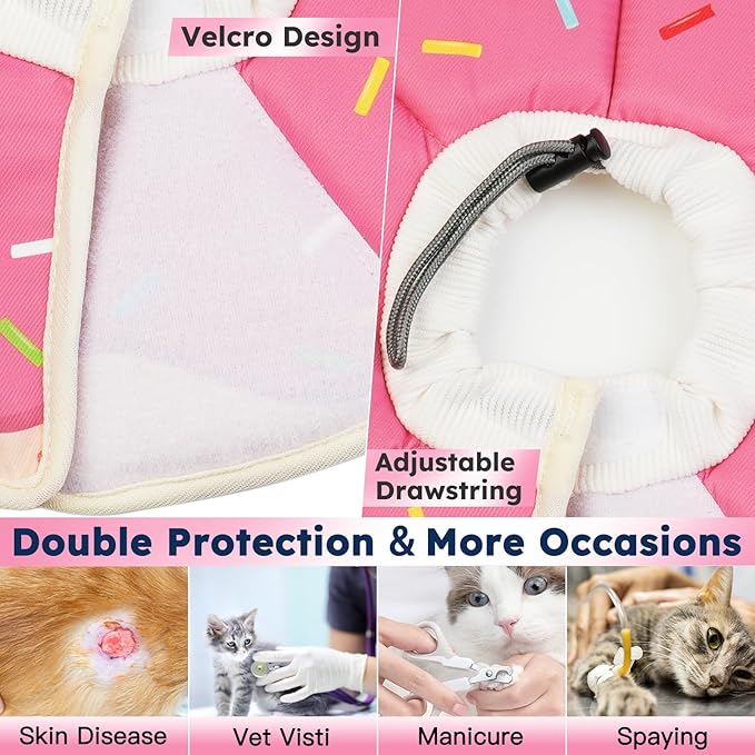 Cat Cone Collar Soft, Waterproof Cat Recovery Collar After Surgery, Adjustable - Image 3