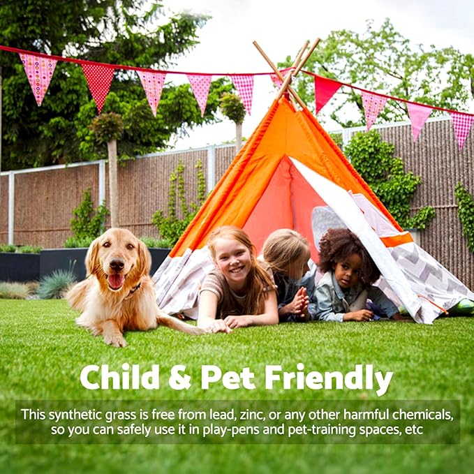 Artificial Grass Rug Outdoor Indoor 4FTX16FT Fake Grass Carpet Green Synthetic - Image 6