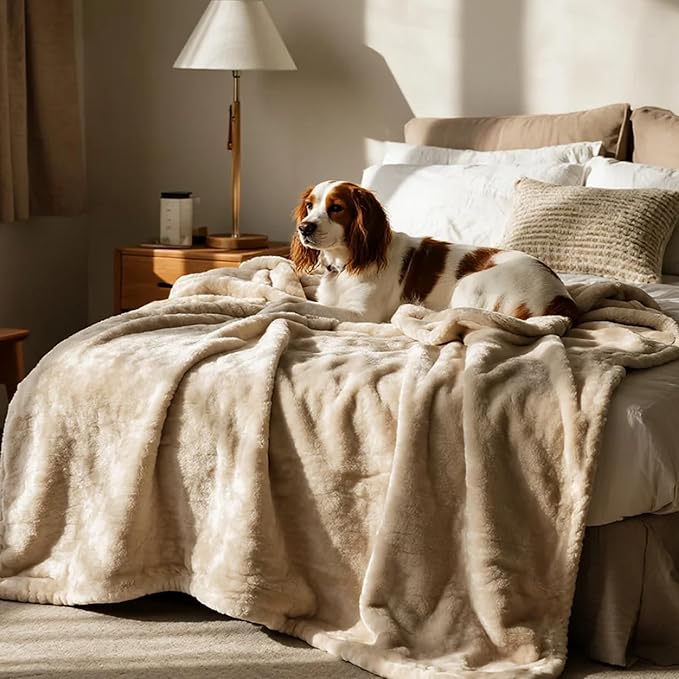 gogobunny Waterproof Bed Blanket, Reversible Sherpa Fleece Throw Blanket - Image 2