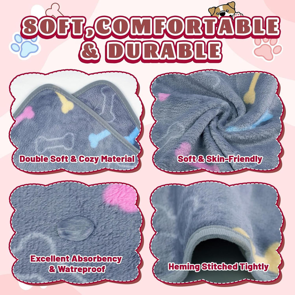 YedsIntu 6 Pcs Washable Guinea Pig Blankets Absorbent Small Animal Fleece Bedding Cage Liners Reusable Pet Pee Pad Sleep Mat Pad Cover for Hamster Ferret Rabbit Chinchilla Hedgehog (Grey, 16" x 24")