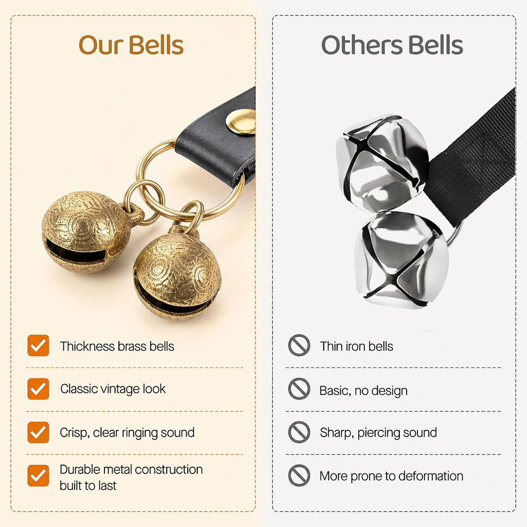 Kytely Leather Dog Doorbells to Go Outside, Brass Bells for Potty Training