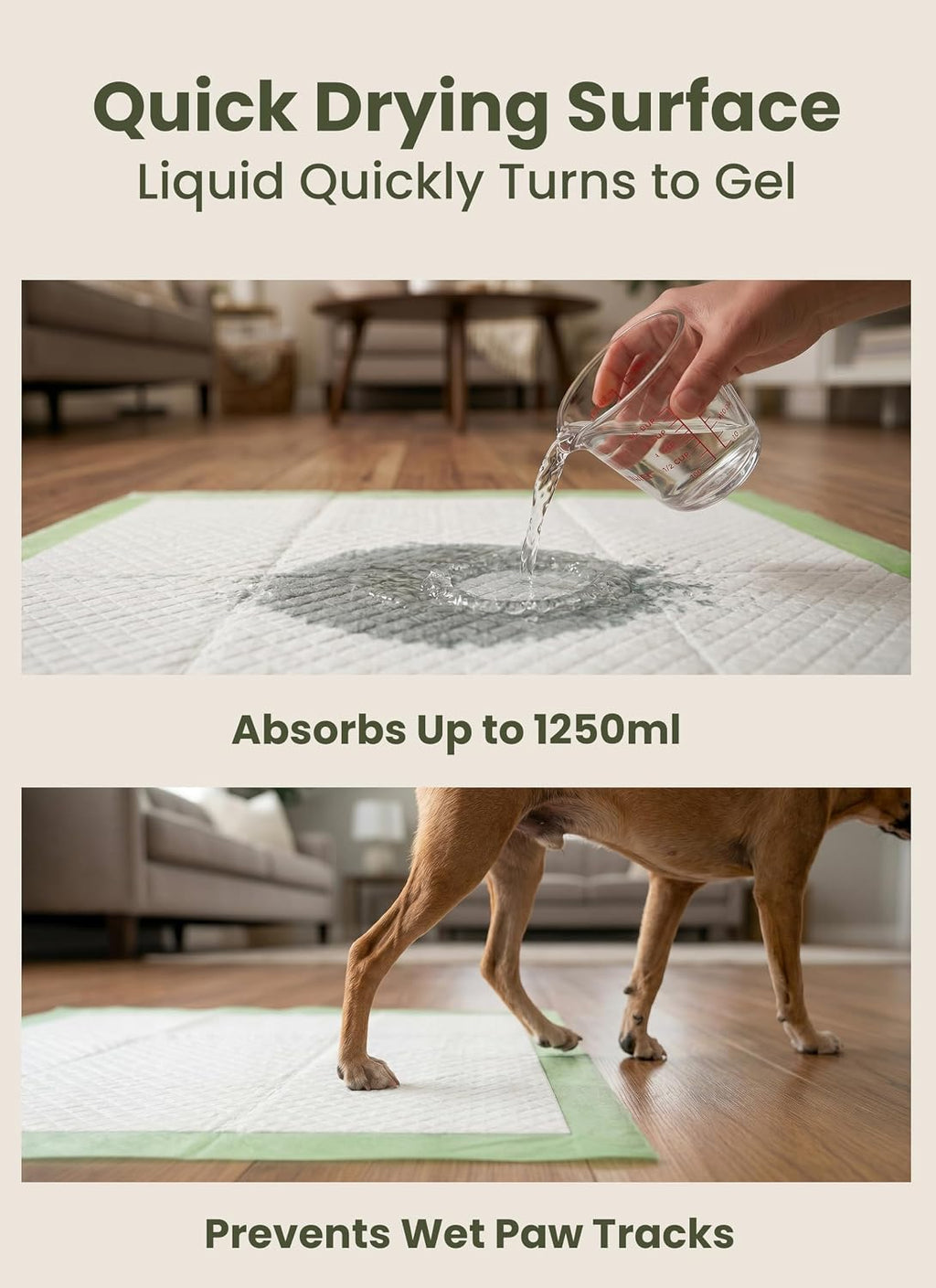 Pogi's Dog Pee Pads with Adhesive Tabs, Large 24 x 24 in, 20 Pads
