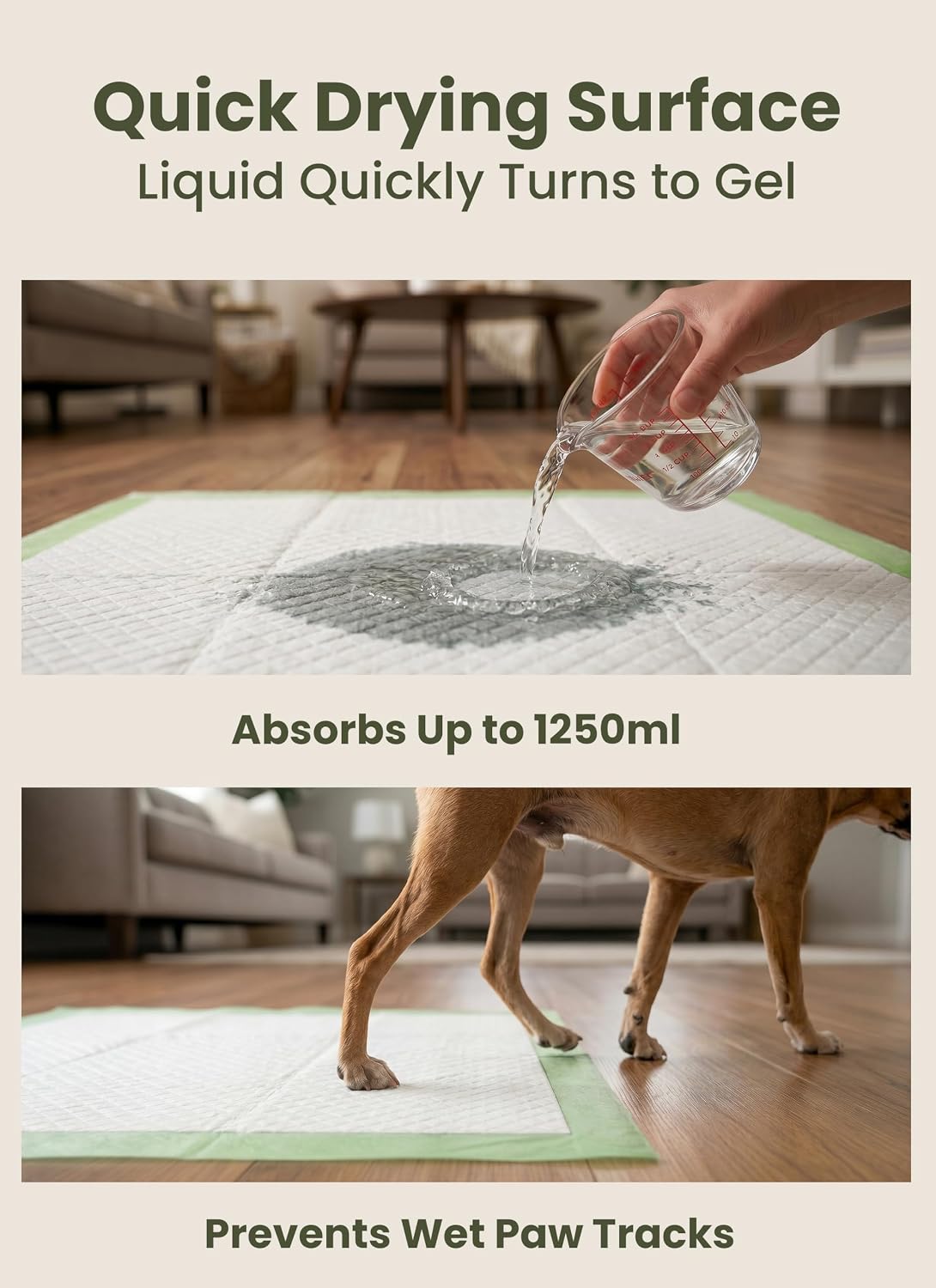 Pogi's Dog Pee Pads with Adhesive Tabs, Large 24 x 24 in, 20 Pads