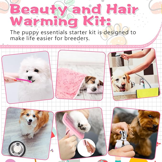 65 Pcs Puppy Supplies Starter Kit Small Dog Essentials Includes Dog Leash - Image 6