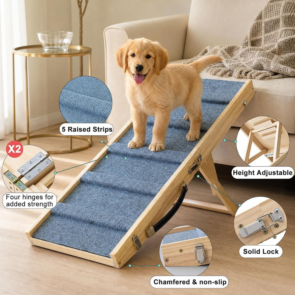 Foldable Small Dog Ramp for Low Bed Sofa Couch and Stairs Nonslip Pad